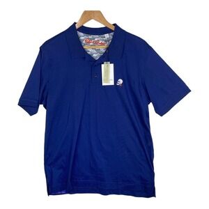 NWT Robert Graham Stone Trail 2 Classic Fit Dark Blue Short Sleeve Polo-Large